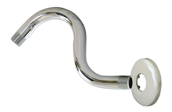 Chrome S Shape Shower Arm with 08 Flange