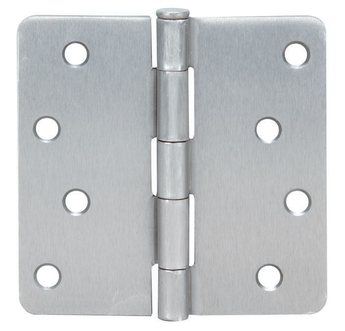 4  x 4  Satin Nickel Round Corner Door Hinge