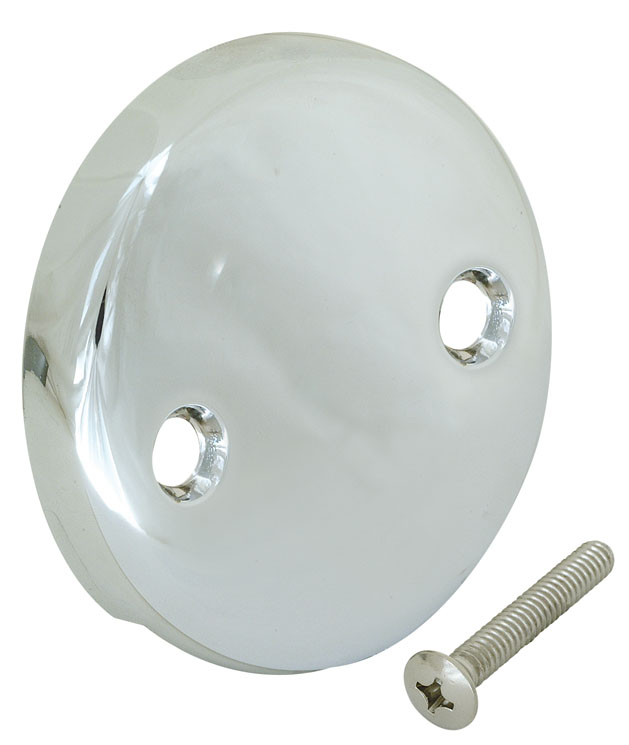 Chrome 2 Hole Overflow 18 Face Plate