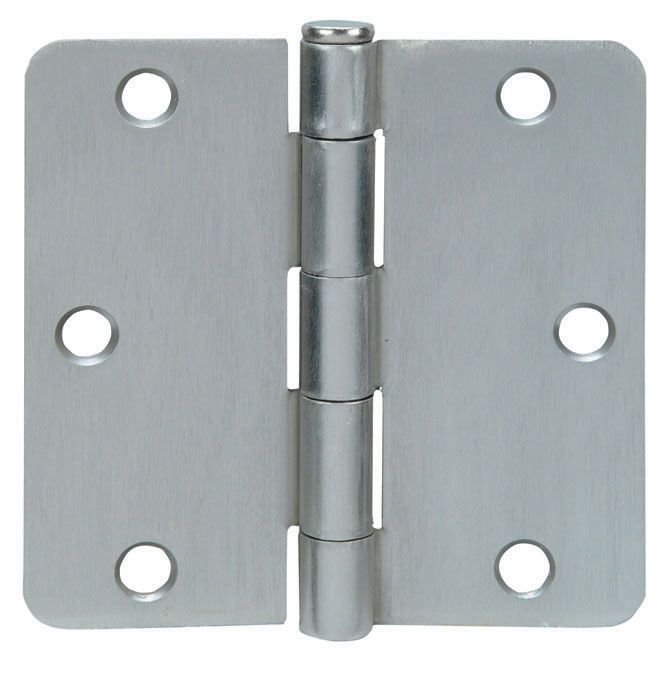 3-1/2  Satin Nickel 1/4  Radius Corner Door Hinge