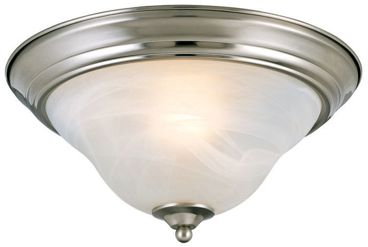 Bristol 13-1/2  x 7  Brushed Nickel 2 Light Flush Mount Ceiling Fixture
