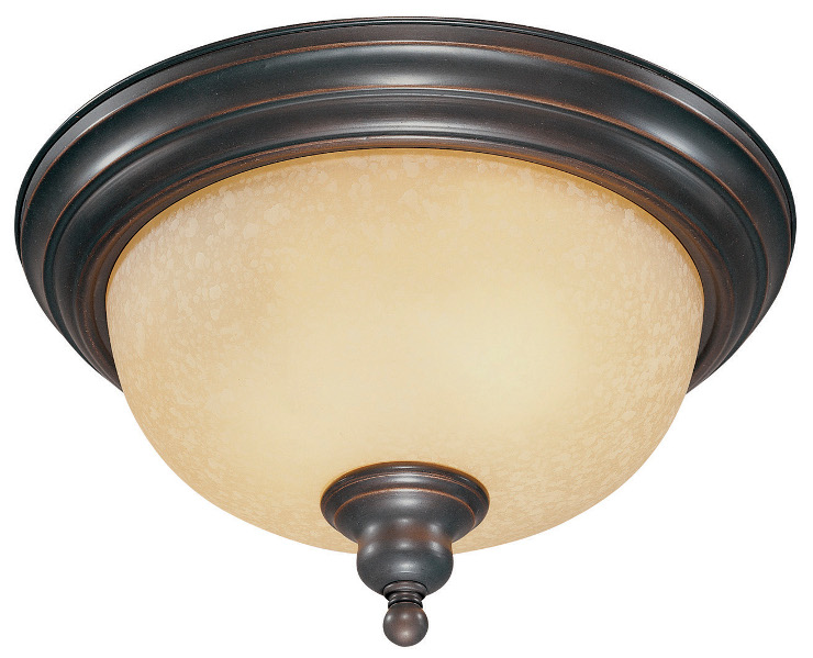 Two Light Ceiling Fixture Classic Bronze