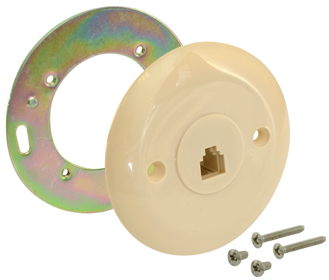 IVRY ROUND TELPHONE JACK PLATE