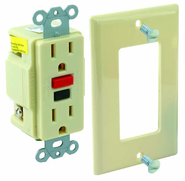 White GFCI receptacle