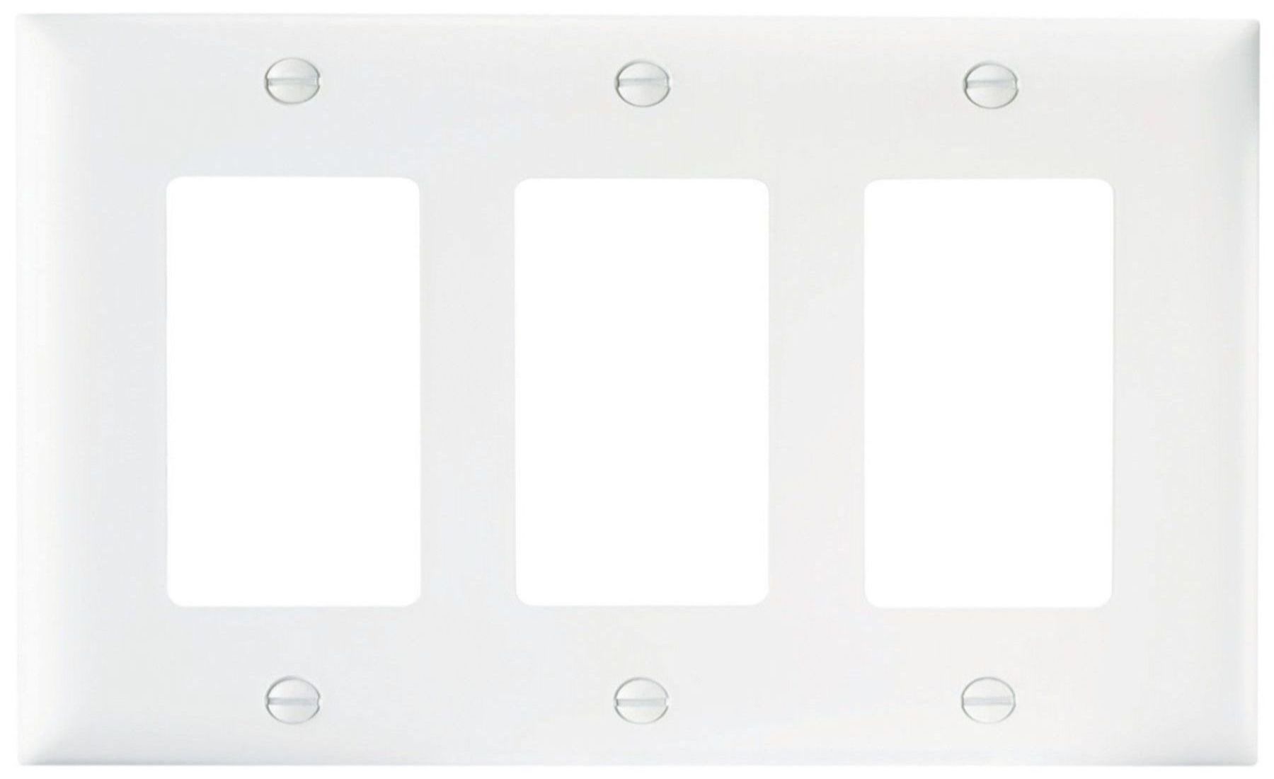 White 3 Gang Decorator Cover Plate