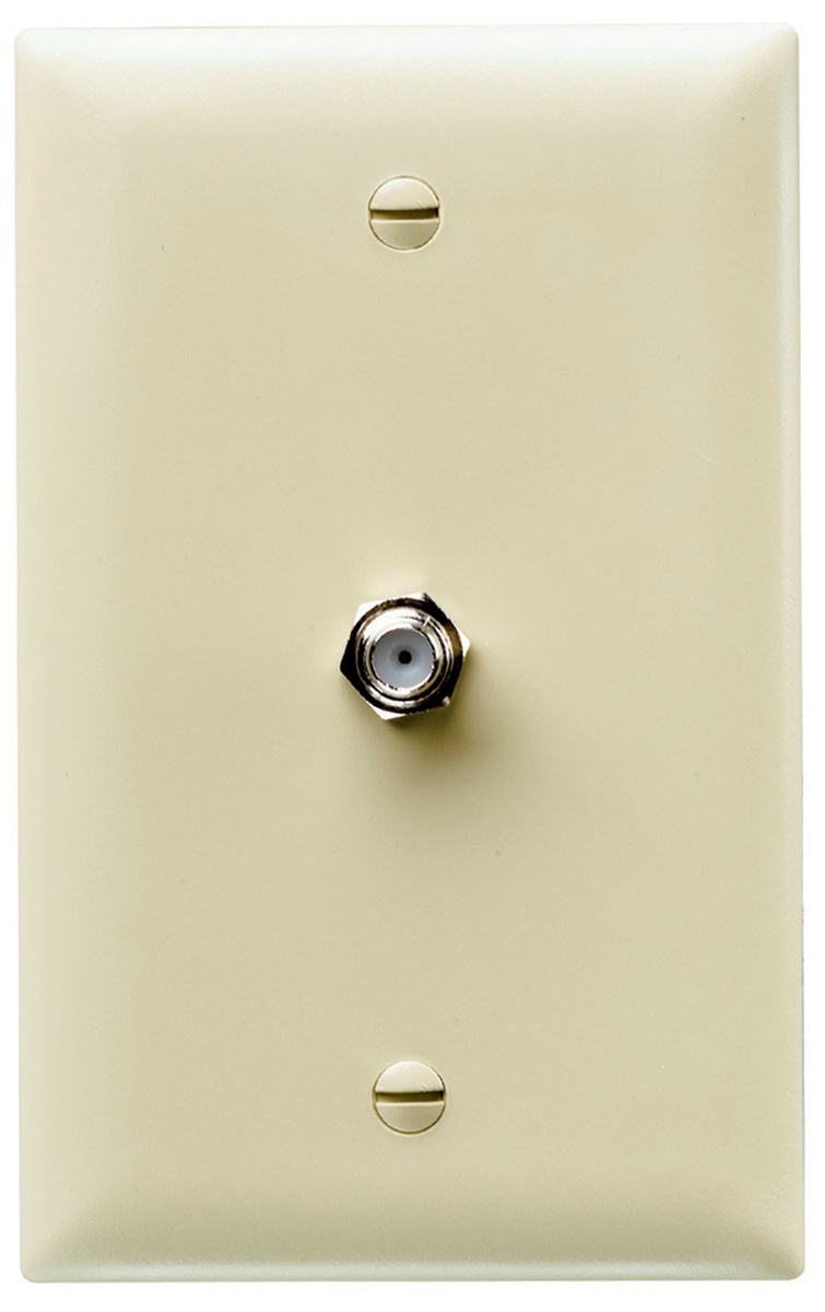 Ivory Coaxial Cable Wall Outlet